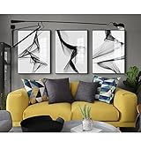 MCZQT Linie Bild Schwarz-Weiß Leinwand Wand Poster Druck Wohnzimmer Dekoration Malerei Zimmer Wandbild 50Cmx100Cmx3