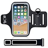 Sportarmband Schweißfest MP3 Handyhülle mit Verlängerungs-/Verkürzungband Schlüsselhalter Kartensteckplatz Kopfhörerloch Handytasche Fitness Tasche für Handy bis zu 6,0inch iPhone,Huawei,Samsung