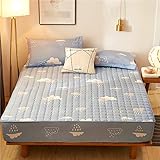 Bolo Matratzen-Bett-Schoner weiß mit Spannumrandung |Auch für Boxspring-Betten und Wasser-Betten geeignet | Microfaser | 100% Polyester | Matratzen-Auflage，48x74cm 2PCS