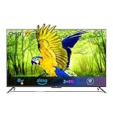 CHiQ 55 Zoll Fernseher Freihändige Sprachsteuerung Rahmenloser Smart TV,4K UHD,HDR 10,Dolby Vision,Dolby Audio,Funktioniert mit Alexa,Google Assistant,64-bit Quad Core,HDMI2.0,Version 2021