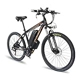 E Bike Mountainbike K820, 26/29 Zoll E-Bike Pedelec für Damen Herren mit 48V 17,5Ah Akku, Motor 1000W 80 Nm, 60-100KM, Shimano 21-Gang [PL Stock],Black,26