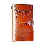 Leder-Tagebuch für Bruder, 120 Seiten, Reisetagebuch, Geschenk für Weihnachten, Geburtstag, Schulabschluss (Brother)