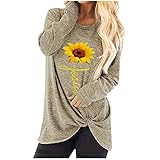 Spitzen Oberteile Damen XXL Spielzeug ab 2 Jahre led Lampe Sommer jacken Frauen Off Shoulder t-Shirt (Khaki L)