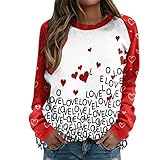 SUNNSEAN Damen Lässiges Sweatshirt Pullover mit bunt Schmetterling-Muster Aufdruck Rundhalsausschnitt Langarmshirt Winter Frühling Bluse Tops Ob