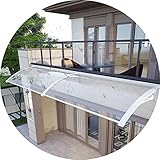 CAIJUN Haustür Vordach Vordächer,Regenfest Überdachung Unterstand Im Freien zum Hintertür Dach Balkon Fenster Carport,Wohn Terassendach,Weiße Halterung (Größe : 80cmx180cm)