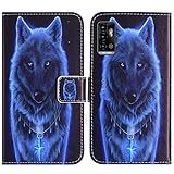 TienJueShi Wolf Flip Book Stand Brieftasche Leder Tasche Schütz Hülle Handy TPU Silikon Case Für ZTE Blade A71 6.52 inch Abdeckung Wallet Cover Etü