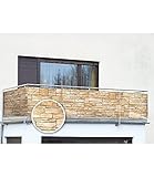 WENKO Sichtschutz Mauer - für Balkon und Terrasse, Polyethylen, 85 x 500 cm, Mehrfarbig