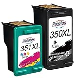 Paeolos Wiederaufbereitete 350XL 351XL als Ersatz für HP 350 XL 351 XL Druckerpatronen für HP Deskjet D4260 D4360 Officejet J5730 J5780 J5785 J6400 Photosmart C4200 C4280 (1 Schwarz, 1 Farbe)