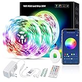 WiFi Led Strip 20M Wasserdicht IP65, Rilitor Alexa Smart RGB 5050 Led Streifen mit Fernbedienung Musiksync APP-Steuerung Kompatibel mit Alexa, Siri, Echo und Google Home (2 x 10M)