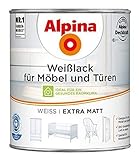 ALPINA Weißlack für Möbel und Türen 750 ml Farbe Weiss Extra M