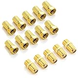 deleyCON F-Stecker Set mit 5x Verbinder & 10x F-Stecker 7mm Gummidichtung Breite Mutter Koaxialkabel Antennenkabel für Sat Kabel BK Anlag