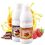 Premium Sauce Milch Schokoladen - Erdbeere Geschmack | Professional Dessertsoße | Dessert Topping Perfekt für Waffeln, Crêpes, Churros oder Eiscreme 2erPack(2 x 1 kg)