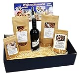 C&T Glühwein Geschenkset 'Weihnachtsmarkt Zuhause' mit gebrannten Mandeln, Rotwein, Glühweingewürz + Schoko-Kirsch-Zucker - den Christkindlmarkt nach H