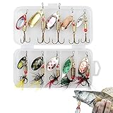 Cosswe Angelköder, 10 Stück Köder Set Forellen Spoon Spinner Blinker Wobbler Set Spinner Angelköder mit Drillinge Haken, Angelset Set für Forellen, Barsch, Lachs, Hecht, Z