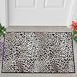 Veryday Leopard Fußmatte Türmatte Eingangsmatte Fußabtreter Fußabstreifer Türvorleger Schmutzmatte Sauberlaufmatte Haustürmatte für Eingangsbereich White 50x80