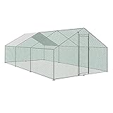 YRHome Hühnerstall Hühnerhaus 3x6x2m Hühnerstall PE Dach Geflügelstall mit PE Verzinkter Stahlrahmen Hühnerkäfig Vogelkäfig Kleintiere Haustierkäfig