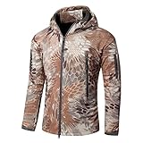 Qienjn Softshelljacke Herren Winddicht Freizeit Mode Herren Langarm Herbst Winter Warme Und Bequeme Einfarbig Einfarbig All-Match Herren Jack