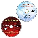 Universal Treiber-Sammlung für Windows 10 / 8 / 7 / Vista / XP (32 & 64 Bit) alle (PC & Notebook) Modelle + Festplatten Löscher & Formatiere, Datenvernichter, Sichere Datenlöschung
