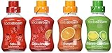 SodaStream Sirup 4er-Pack mit Cola-, Orange-, Zitrone-Limette-, Cola-Orange-Geschmack (4x 500 ml)