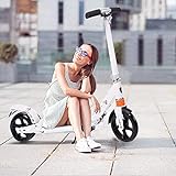 Hesyovy Leicht Scooter T-Style Stabile, aus Aluminiumlegierung, Klappbar und Höhenverstellbar, Big Wheel 195mm Räder Cityroller für Erw