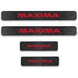 YPQQG 4Pcs Auto Kohlefaser Einstiegsleisten Kick Plates, für Nissan Maxima Türschweller Anti Scuff Schutzstreifen Dekoratives Trittplatten Car Styling Zubehör(Red)