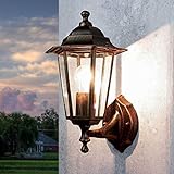 PARIS Nostalgische Wandlaterne Außen in Kupfer Antik wetterfest IP44 E27 Rustikale Balkon Lampe O