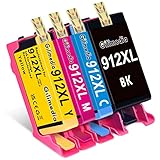 Gilimedia 912 912XL Druckerpatronen für HP 912 912 XL Multipack Patronen für HP OfficeJet 8012 8015 8017 8024 8025 Schwarz Cyan Magenta Gelb (4 Pack )