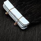TESS Tape Extensions Echthaar Schwarz #1 Klebeband Haarteile Tape in Haarverlängerung Remy Human Hair Extensions Glatt 10 Stück 14'(35cm)-20g