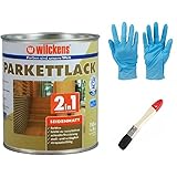 2 in 1 Hartlack Parkettlack, Grundierung und Lackierung inkl. 1 Pinsel von E-Com24 (seidenmatt 750 ml)