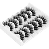KOUSEI Falsche Wimpern 6 Paar Flauschiges Volumen Dramatische Natürliche Kreuz Wimper Weiches Handgemachtes Wispy Eye Makeup (0,05 mm Dicke)
