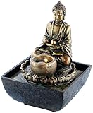 infactory Springbrunnen: Beleuchteter Zimmerbrunnen mit Buddha (LED Zimmerbrunnen)