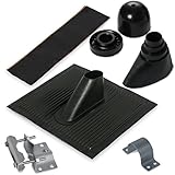 Satix Dachmontage Set mit Alu-Dachziegel für 50 mm Sat-Antennen-Mast schw