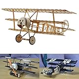 Fokker DR.1 Slow Flyer KIT, 358 mm Spannweite, Maßstab 1/20, Modellflugzeug zum selber Bauen, Balsa Holz Bausatz, RC Flugzeugmodell Baukasten, 280 x 358 x 135 mm groß, Lasercut, 48 g Fluggew