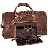 DONBOLSO® Weekender Neapel - Hochwertige Reisetasche Herren groß - Leder Reisetasche Braun - Handgepäck Ledertasche Größe XXL mit 51 L