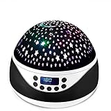 Galaxy lamp Bedroom Ceiling Starlights Music Light Starry Night Light Planetarium Touch Remote Control USB Rechargeable (Color : Green) (Black)
