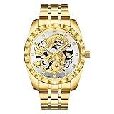 ZJZ Wally Sloan Tisch neuen goldenen Drachen Relief Nicht-mechanische Uhr Mannuhr Männer Streifen Uhr Reifen (Color : Flour Gold with 1)