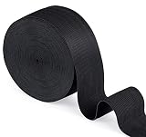 Agoer Gummiband Schwarz 50mm Breit - 10 Meter (11 Yards) Gummilitze Elastisches zum Nähen, Elastic Band für Haushalt DIY Handwerk