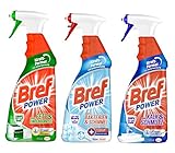 Bref Power Ausprobier SET (1x gegen Fett und Eingebranntes) Fettlöser (1x gegen Bakterien und Schimmel) Reiniger (1x gegen Kalk und Schmutz) Kalkreinig