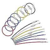 Edelstahl Draht Schlüsselanhänger Stahldraht Farbe Stahl Schlüsselring (2 mm, 4 Zoll, 16 Pack)