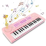 Innedu Mini Piano Keyboard Spielzeug, 37 Tasten Musical Keyboard mit Tiergeräuschen, Demo Songs, Drum und Tempo, Mikrofon, Tragbares Musical Piano Keyboard fü