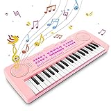 Innedu Mini Piano Keyboard Spielzeug, 37 Tasten Musical Keyboard mit Tiergeräuschen, Demo Songs, Drum und Tempo, Mikrofon, Tragbares Musical Piano Keyboard fü