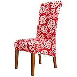 MILARAN Weihnachtsstuhlhusse, groß, weich, dehnbar, für Esszimmer, Küche, waschbar, abnehmbar, für Urlaubsdekoration, Heimdekoration, Zeremonie, 4 Stück,