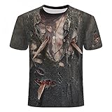 XKYDYF Herren 3D Druck T-Shirt Herren T-Shirt Hochwertiges T-Shirt Fitness Muskel Kurzarm Mode 3D Druck Männliches T-S