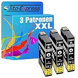 Tito-Express ProSerie 3er Set Patronen kompatibel mit Epson T1811XL 18 XL mit 18ml Black XXL Inhalt XP-102 XP-200 XP-202 XP-205 XP-210 XP-212 XP-215 XP-225 XP-30