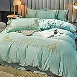 Bedding-LZ BettwäSche 135x200 Kinder,Eisseide Wird Gewaschener Boden Ist EIN Set Von Stickbett EinzelbettwäSche-K_1,8m Bett (4 StüCk)