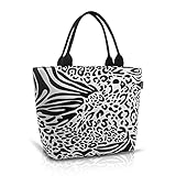 Gloppie Lunch-Tasche Kühltasch Klein für Frauen Mädchen, 9L Isoliertasche Wassedicht Lunchbag mit Reißverschluss, Thermotasche für Arbeit, Schule und Unterwegs, Abstraktes Zebra & Leop