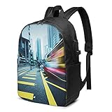 Laptop Rucksack Business Rucksack für 17 Zoll Laptop, Stadtbus Geschwindigkeit Schulrucksack Mit USB Port für Arbeit Wandern Reisen Camping, für Herren D