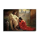 Jesus und Maria Magdalene Leinwand-Kunst-Poster und Wand-Kunstdruck, modernes Familienschlafzimmerdek