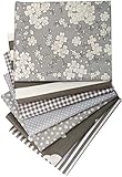 YXJD 7Pcs Baumwollstoff 18x22 Zoll Grau Patchwork Stoffe DIY Gewebe Quadrate 100% Baumwolltuch Stoffpaket zum Nähen mit vielfältiges M