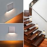 LED Treppenbeleuchtung 6190S Aluminium 90x90x40 mm 2,5 Watt Stufenlicht Wandleuchte unterputz Treppenbeleuchtung